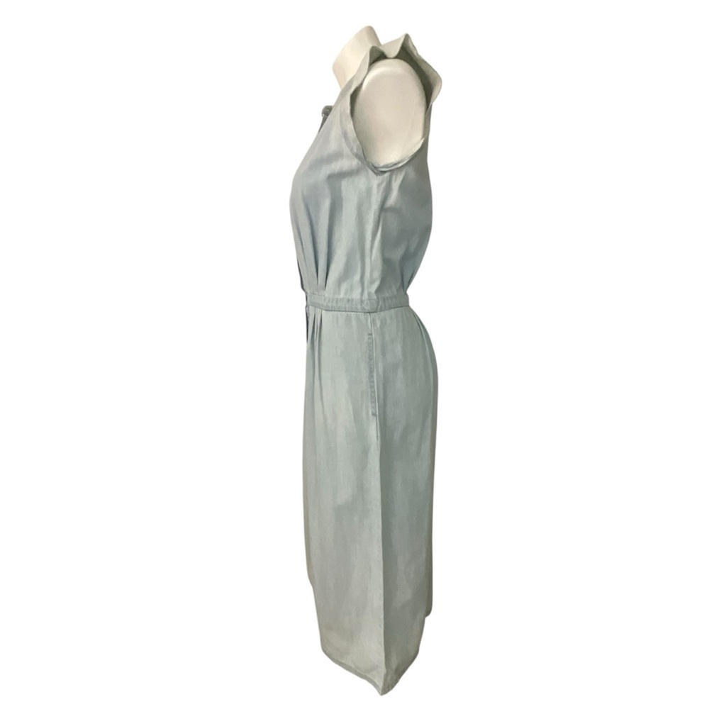 Joie’ Awel Light Blue Button Front Chambray Midi Dress in Western Fade - Picture 5 of 16